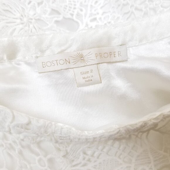 Beautiful Boston Proper White Crochet Ruffled Lace High Low Skirt Ladies Size 2 - Picture 9 of 9